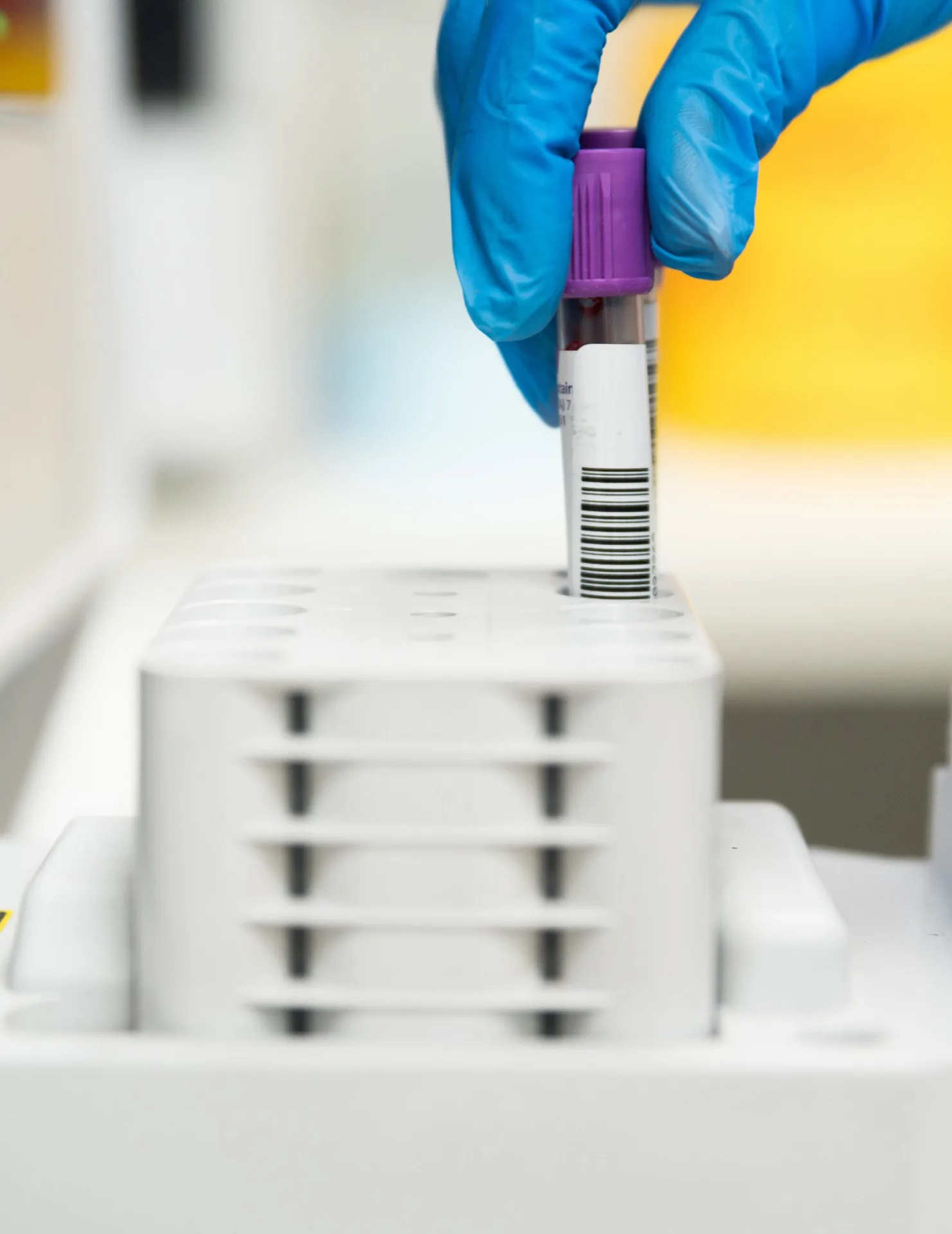 Barcoded blood sample tube